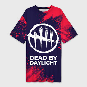 Платье-футболка 3D с принтом DEAD BY DAYLIGHT  Арт в Тюмени,  |  | daylight | dead | dead by daylight | game | games | horror | logo | skull | skulls | zombie | бай | выживание | дейлайт | дэд | дэйлайт | зомби | игра | игры | краска | краски | лого | логотип | символ | хоррор | череп | черепа