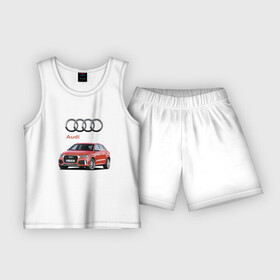 Детская пижама с шортами хлопок с принтом Audi  Germany  Prestige в Тюмени,  |  | audi | car | germany | power | prestige | автомобиль | ауди | германия | мощь