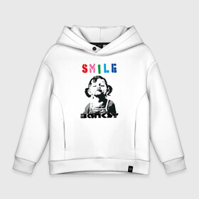 Детское худи Oversize хлопок с принтом BANKSY SMILE девочка улыбается в Тюмени, френч-терри — 70% хлопок, 30% полиэстер. Мягкий теплый начес внутри —100% хлопок | боковые карманы, эластичные манжеты и нижняя кромка, капюшон на магнитной кнопке | banksy | mona | mona lisa | smile | арт | бенкси | бэнкси | граффити | девочка | картина | мона лиза | роберт | робин бэнкс | робин ганнингхем | стрит арт | творчество | улыбается | художник