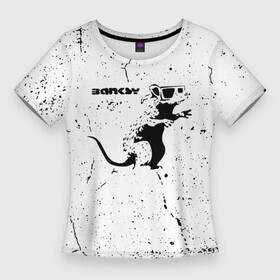 Женская футболка 3D Slim с принтом Banksy крыса в очках в Тюмени,  |  | banksy | арт | бенкси | бэнкси | в очках | граффити | картина | крыса | мышь | очки | роберт | робин бэнкс | робин ганнингхем | стрит арт | творчество | художник