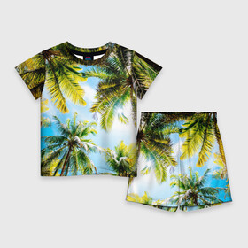 Детский костюм с шортами 3D с принтом Пальмы под солнцем в Тюмени,  |  | beach | clouds | exotic | green | hot | miami | palm | sea | sky | summer | sun | thailand | trees | tropics | ветви | ветки | деревья | джунгли | жара | лето | майами | маями | море | небо | облака | отпуск | пальмы | пляж | побережье | путешествие