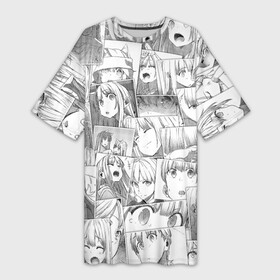 Платье-футболка 3D с принтом Волчица и пряности pattern в Тюмени,  |  | anime | okami to koshinryo | аниме | анимэ | волчица и пряности