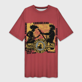 Платье-футболка 3D с принтом Punk Rock (Панки Живы) в Тюмени,  |  | punks not dead | se | анархия | гаражный рок | гитара | гражданская оборона | гранж | ирокез | король и шут | металл | музыка | панк | панк рок | пурген | рок музыка | рок н ролл | рокер | сектор газа | ска панк