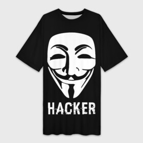 Платье-футболка 3D с принтом HACKER (Маска V) в Тюмени,  |  | anonymous | guy fawkes | hacker | programmer | vendetta | айтишник | анонимус | бинарный код | вебмастер | вендетта | гай фокс | интернет технологии | информатика | ит специалист | маска v | маска гая фокса | матрица