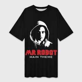 Платье-футболка 3D с принтом MR ROBOT (Хакер) в Тюмени,  |  | fsociety | mr robot | programmer | айтишник | анонимус | бинарный код | вебмастер | вендетта | взлом | вирус | гай фокс | информатика | ит специалист | матрица | микросхема | мистер робот | программист | сисадмин