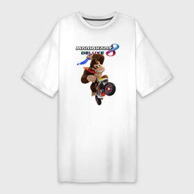 Платье-футболка хлопок с принтом Mario Kart 8 Deluxe  Donkey Kong в Тюмени,  |  | boomerang | gorilla | hero | mario | motorcycle | video game | бумеранг | видеоигра | герой | горилла | марио | мотоцикл
