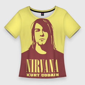 Женская футболка 3D Slim с принтом Nirvana  (Kurt Cobain) в Тюмени,  |  | anarchy | courtney love | kurt cobain | music | nirvana | punks not dead | rock music | анархия | гаражный рок | гитара | гранж | кортни лав | курт кобейн | металл | нирвана | панк рок | рок музыка | рок н ролл | рокер | трэш метал