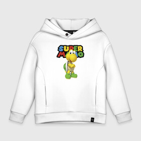 Детское худи Oversize хлопок с принтом Koopa Troopa   Super Mario в Тюмени, френч-терри — 70% хлопок, 30% полиэстер. Мягкий теплый начес внутри —100% хлопок | боковые карманы, эластичные манжеты и нижняя кромка, капюшон на магнитной кнопке | eyes | flight | hero | koopa troopa | turtle | video game | wings | видеоигра | герой | глаза | крылья | полёт | черепаха