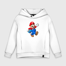 Детское худи Oversize хлопок с принтом Super Mario   Hero в Тюмени, френч-терри — 70% хлопок, 30% полиэстер. Мягкий теплый начес внутри —100% хлопок | боковые карманы, эластичные манжеты и нижняя кромка, капюшон на магнитной кнопке | dude | eyes | hero | moustache | super marion | video game | видеоигра | глаза | супер марио | усы | чувак