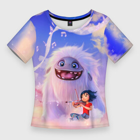 Женская футболка 3D Slim с принтом Эверест Йети в Тюмени,  |  | disney | dreamworks | fly | magic | pixar | великан | волшебство | девочка | детство | йетти | монстр | мультики | мультфильмы | облака | полет | приключения | снежный человек | чудовище