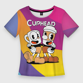 Женская футболка 3D Slim с принтом Cuphead Show Чашечки в Тюмени,  |  | Тематика изображения на принте: cuphead | cupheadshow | игра чашки | капхед | капхэд | нетфликс | чашечки | чашка | чашки | шоу | шоу чашечка