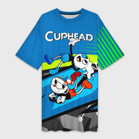 Платье-футболка 3D с принтом 2 чашечки cuphead в Тюмени,  |  | cuphead | cupheadshow | игра чашки | капхед | капхэд | нетфликс | чашечки | чашка | чашки | шоу | шоу чашечка