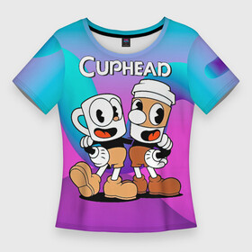 Женская футболка 3D Slim с принтом Кружечки Cuphead в Тюмени,  |  | cuphead | cupheadshow | игра чашки | капхед | капхэд | нетфликс | чашечки | чашка | чашки | шоу | шоу чашечка