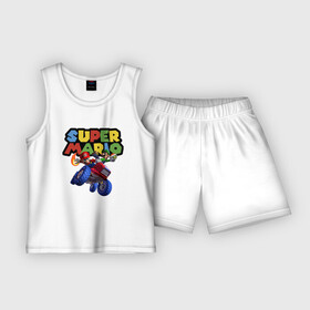 Детская пижама с шортами хлопок с принтом Марио и Луиджи гонщики  Super Mario в Тюмени,  |  | car | flame | luigi | mario | video game | автомобиль | видеоигра | луиджи | марио | пламя