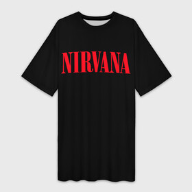 Платье-футболка 3D с принтом Nirvana in Red в Тюмени,  |  | 90 | batman | grunge | kurt cobain | nirvana | rock | бетмен | бэтмен | гранж | курт кобейн | музыка | нирвана | рок