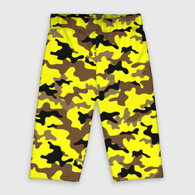 Велосипедки 3D с принтом Камуфляж Жёлто Коричневый в Тюмени,  |  | brown | camo | camouflage | yellow | жёлтый | камуфляж | коричневый