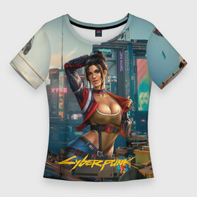 Женская футболка 3D Slim с принтом Panam Cyberpunk2077 18+ в Тюмени,  |  | 2077 | cyberpunk | cyberpunk 2077 | judy | night city | vi | ви | джуди | жуди | кибер | киберпанк | найтсити | панк