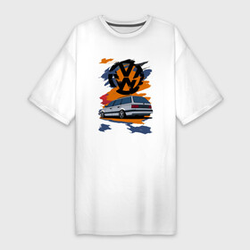 Платье-футболка хлопок с принтом VW Passat B3 Variant в Тюмени,  |  | volkswagen | vw | авто | пассат б3 | фольксваген | фольксваген пассат | фольксваген пассат б3