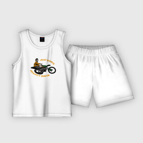 Детская пижама с шортами хлопок с принтом Мотокросс Экстрим в Тюмени,  |  | moto | мото | мотокросс | мотоцикл | мотоциклист | экстрим