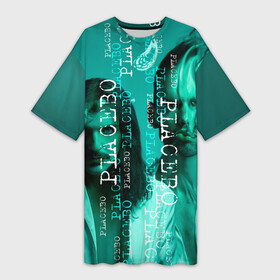 Платье-футболка 3D с принтом placebo  turquoise в Тюмени,  |  | handeyework | music | placebo | арт | безумные | бирюза | весна | зима | кислота | лето | мальчики | мужики | музыка | осень | плацебо | рок | синие