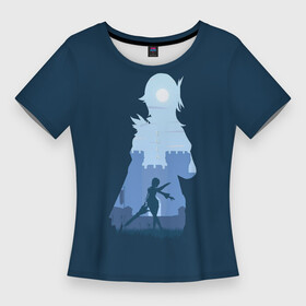 Женская футболка 3D Slim с принтом Танцующий рыцарь Эола в Тюмени,  |  | genshin impact | арт | капитан | капитан разведки | мондштадт | рисунок | рыцарь морская пена | эола