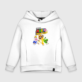 Детское худи Oversize хлопок с принтом Super Mario 3D World   Nintendo   Team of heroes в Тюмени, френч-терри — 70% хлопок, 30% полиэстер. Мягкий теплый начес внутри —100% хлопок | боковые карманы, эластичные манжеты и нижняя кромка, капюшон на магнитной кнопке | cat | ears | luigi | nintendo | paws | princess peach | super mario | tail | team | video game | видеоигра | кот | котёнок | кошка | лапы | луиджи | нинтендо | супер марио | уши | хвост