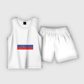 Детская пижама с шортами хлопок с принтом Russia  Россия в Тюмени,  |  | russia | патриот | россия | россиянин | русская | русский | страна | триколор | флаг