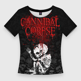 Женская футболка 3D Slim с принтом Butchered at Birth в Тюмени,  |  | baby | blood | butchered at birth | cannibal corpse | skeleton | skull | каннибал корпс | кровь | малыш | скелет | труп каннибала | черепа