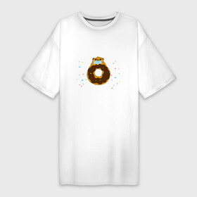 Платье-футболка хлопок с принтом Пончик сурок в Тюмени,  |  | marmota | meme | байбак | бурундук | день сурка | донат | интернет мем | интернет прикол | маска | мем | мемасик | мемы | полёвка | пончик | прикол | сурок | суслик | хомяк | шутка