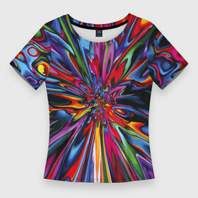 Женская футболка 3D Slim с принтом Color pattern  Impressionism в Тюмени,  |  | color | imressionism | pattern | vanguard | авангард | импрессионизм | узор | цвет