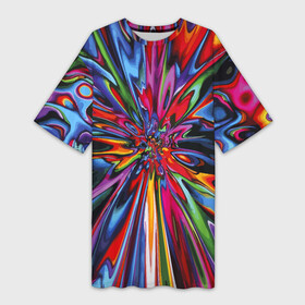 Платье-футболка 3D с принтом Color pattern  Impressionism в Тюмени,  |  | color | imressionism | pattern | vanguard | авангард | импрессионизм | узор | цвет