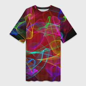 Платье-футболка 3D с принтом Color neon pattern  Vanguard в Тюмени,  |  | abstraction | color | fashion | neon | pattern | vanguard | абстрацция | авангард | мода | неон | узор | цвет