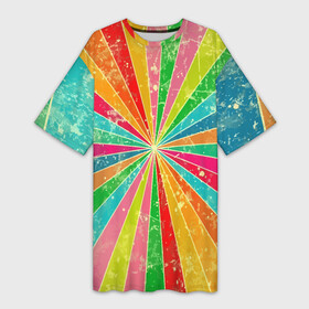 Платье-футболка 3D с принтом Геометрический паттерн  Retro в Тюмени,  |  | color | geometric | retro | геометрия | паттерн | ретро | узор | цвет