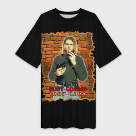Платье-футболка 3D с принтом Kurt Cobain (1967  1994) в Тюмени,  |  | anarchy | courtney love | kurt cobain | music | nirvana | punks not dead | rock music | анархия | гаражный рок | гитара | гранж | кортни лав | курт кобейн | металл | нирвана | панк рок | рок музыка | рок н ролл | рокер | трэш метал