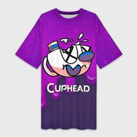 Платье-футболка 3D с принтом Cuphead Разбитая чашечка в Тюмени,  |  | cuphead | cupheadshow | игра чашки | капхед | капхэд | нетфликс | чашечки | чашка | чашки | шоу | шоу чашечка