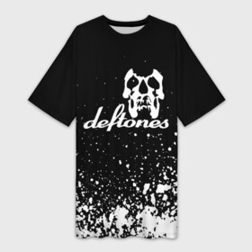 Платье-футболка 3D с принтом deftones  череп в Тюмени,  |  | deftones | hard rock | hip hop | lyrics | metal | music | pop | rock | warner records | рок