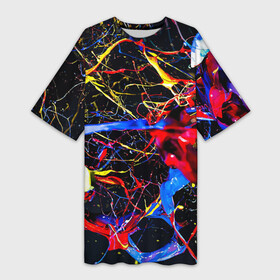 Платье-футболка 3D с принтом Импрессионизм  Vanguard neon pattern в Тюмени,  |  | color | fashion | imressionism | neon | paint | pattern | vanguard | авангард | импрессионизм | краска | мода | неон | узор | цвет