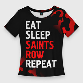 Женская футболка 3D Slim с принтом Eat Sleep Saints Row Repeat  Камуфляж в Тюмени,  |  | eat sleep saints row repeat | logo | row | saints | игра | игры | камуфляж | лого | логотип | милитари | роу | символ | сэйнтс