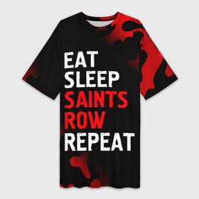 Платье-футболка 3D с принтом Eat Sleep Saints Row Repeat  Камуфляж в Тюмени,  |  | eat sleep saints row repeat | logo | row | saints | игра | игры | камуфляж | лого | логотип | милитари | роу | символ | сэйнтс