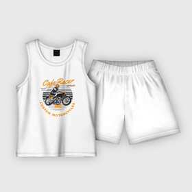 Детская пижама с шортами хлопок с принтом Мотоциклист  мото в Тюмени,  |  | moto | мото | мотоспорт | мотоцикл | мотоциклист