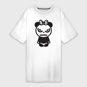 Платье-футболка хлопок с принтом Бяка бука (мишка) в Тюмени,  |  | bear | cutie | бука | бяка | вредная | злая | медведица | медведь | милая | милый | мишка | недовольная | обиженная