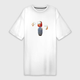 Платье-футболка хлопок с принтом Персонаж из REC ROOM в Тюмени,  |  | game | rec room | vr | vr game | виар | виртуальная реальность | игры виар | рек рум | рекрум