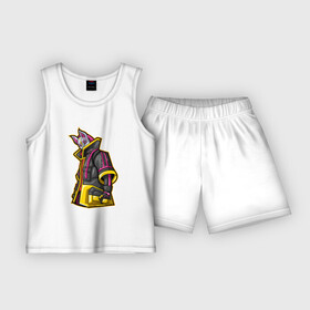 Детская пижама с шортами хлопок с принтом Fortnite. Молнии в Тюмени,  |  | drift fox | fortnite | видеоигра | лис | маска | молния | фортнайт