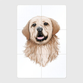Магнитный плакат 2Х3 с принтом ДОБРОДУШНАЯ СОБАКА в Тюмени, Полимерный материал с магнитным слоем | 6 деталей размером 9*9 см | домашнее животное | животное | забавный | лабрадор | лапа | любитель собак | милый | модный | собака | щенок