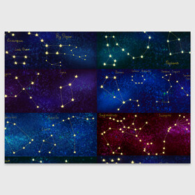 Поздравительная открытка с принтом Созвездия Северного полушария летом в Тюмени, 100% бумага | плотность бумаги 280 г/м2, матовая, на обратной стороне линовка и место для марки
 | constellations | galaxy | stars | вселенная | звезды | небо | ночное | полушарие | северное | созвездия