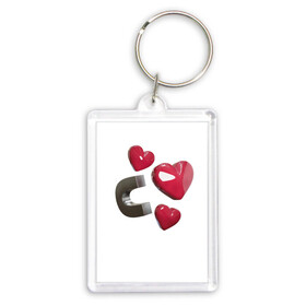 Брелок прямоугольный 35*50 с принтом Red Hearts в Тюмени,  |  | hearts | love | magnetic | red | любовь | магнит | сердце