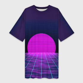 Платье-футболка 3D с принтом Закат розового солнца  Vaporwave  Психоделика в Тюмени,  |  | color | fashion | psychedelic | retro | sun | sunset | synthwave | vaporwave | закат | мода | психоделика | ретро | синтвейв | солнце | цвет