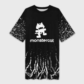 Платье-футболка 3D с принтом monstercat. в Тюмени,  |  | dance | edm | electronic | melodic | monstercat | monstercat  dnb | monstercat uncaged | music | new