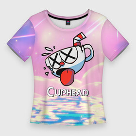 Женская футболка 3D Slim с принтом Cuphead  Разбитая чашечка в Тюмени,  |  | cuphead | cupheadshow | игра чашки | капхед | капхэд | нетфликс | чашечки | чашка | чашки | шоу | шоу чашечка