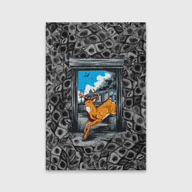 Обложка для паспорта матовая кожа с принтом Олень 3D рисунок в Тюмени, натуральная матовая кожа | размер 19,3 х 13,7 см; прозрачные пластиковые крепления | 3d | 3d рисунок | 3д | звери | олениха | олень | природа